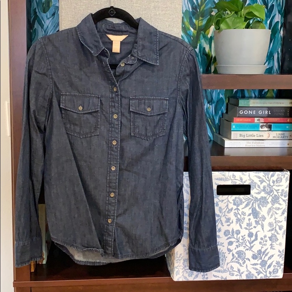 Banana republic indigo soft was button down